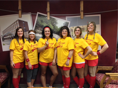 Group of employees dressed up