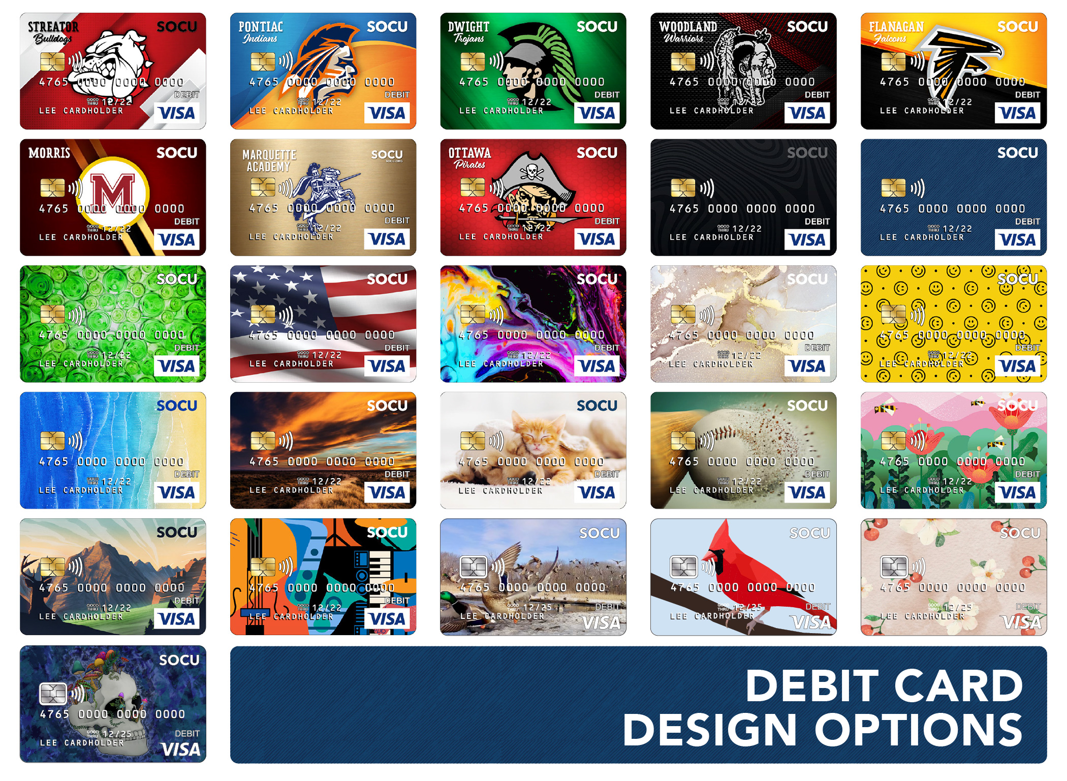 SOCU's debit card design choices.