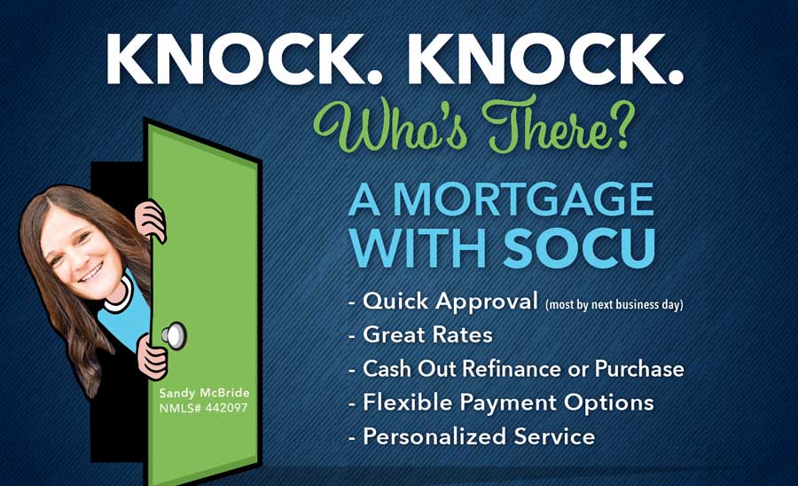 Sandy knock knock mortgage ad