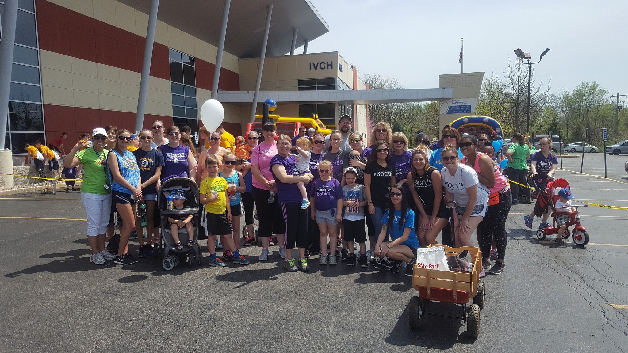 SOCU employees walking at March of Dimes 2016, IVCH, YMCA