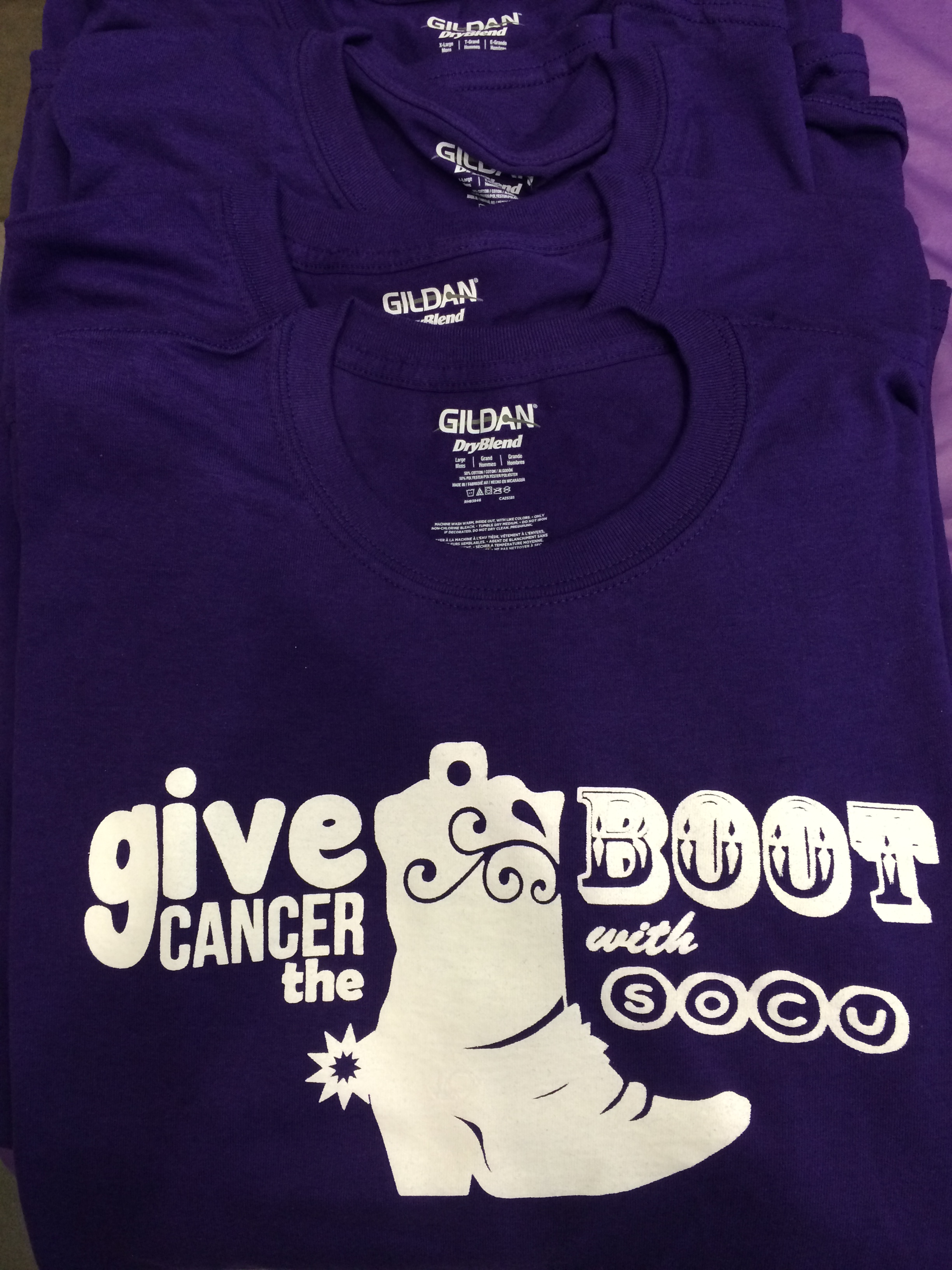 Give cancer the boot purple shirt
