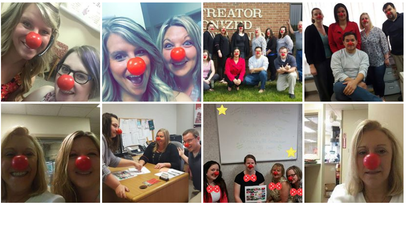 SOCU employees being silly on #RedNose day