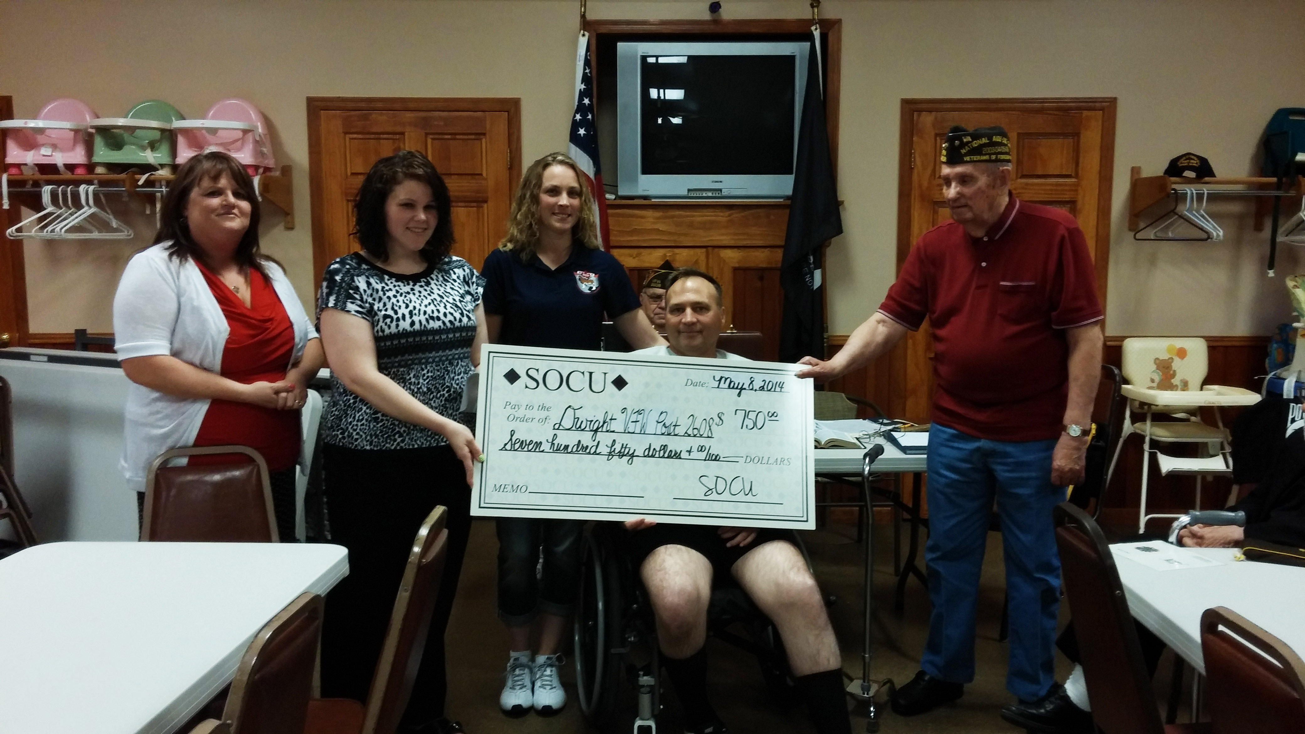 Presenting check to VFW